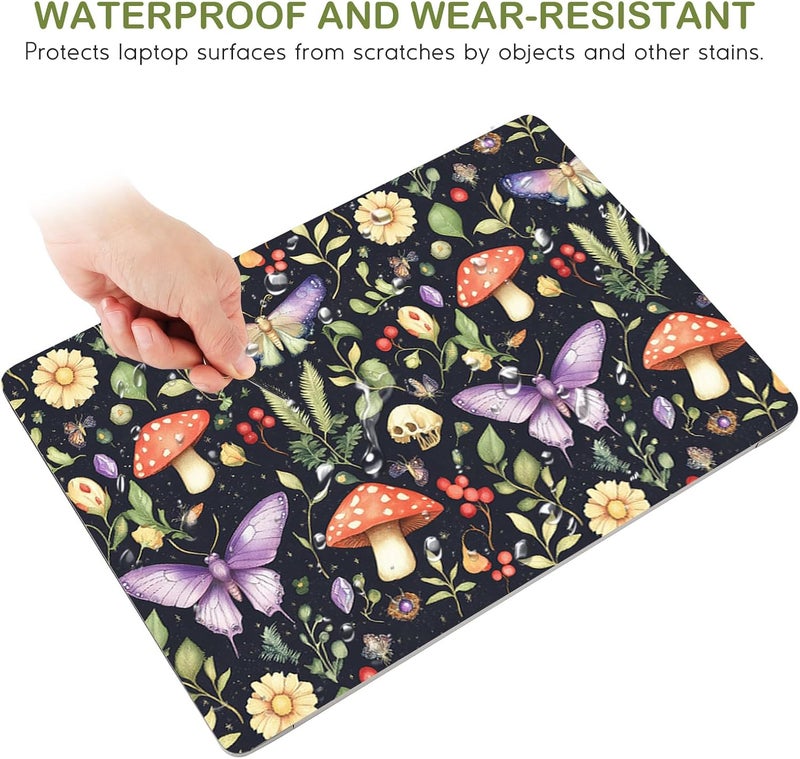 DINKY Laptop Notebook Skin Sticker Cover Decal, 13 13.3 14 15 15.4 15.6 inch Laptop Vinyl Skin Sticker Cover Soft Art Protector Netbook (Mushroom Butterfly) - Image 3